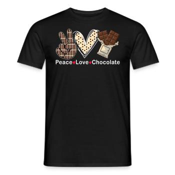 Peace Love Chocolat Choco Bonbons Confiserie - T-shirt homme - noir - Devant - AI Model Male 178 light (178cm)