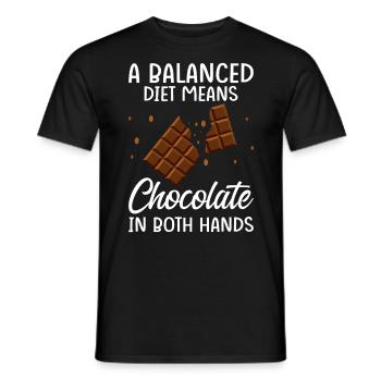 Lustige Schokolade Diät Schoko Süßigkeiten Süße Zahn - Männer T-Shirt - Schwarz - Vorne - AI Model Male 178 light (178cm)