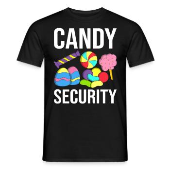Candy Security Funny Candy Confectionery Sweet - Men's T-Shirt - black - Front - AI Model Male 178 light (178cm)