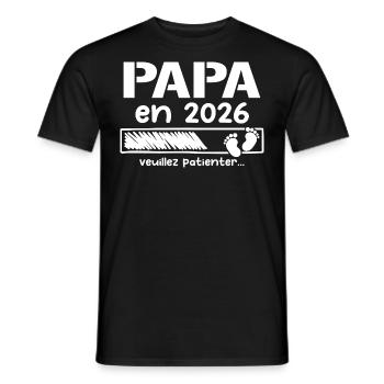 Dad in 2026 Father-to-be Gifts - Men's T-Shirt - black - Front - AI Model Male 178 light (178cm)