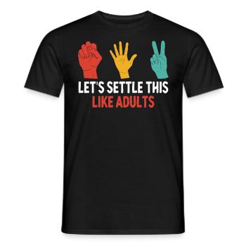 Réglons cela comme des adultes Pierre Papier Ciseaux - T-shirt homme - noir - Devant - AI Model Male 178 light (178cm)