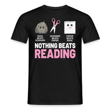 Rien ne vaut la lecture Rock Paper Scissors Drôle - T-shirt homme - noir - Devant - AI Model Male 178 light (178cm)
