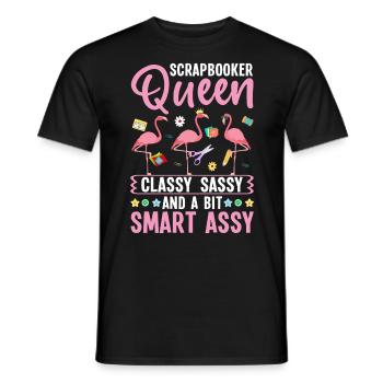 Scrapbooker Queen Funny Crafting Hobbyist - Men's T-Shirt - black - Front - AI Model Male 178 light (178cm)
