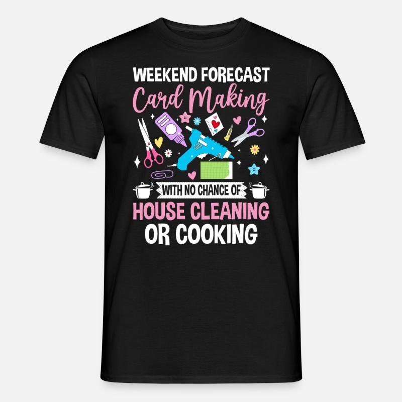 Wochenendvorhersagekarte Lustiges Scrapbooking machen - Männer T-Shirt - Schwarz