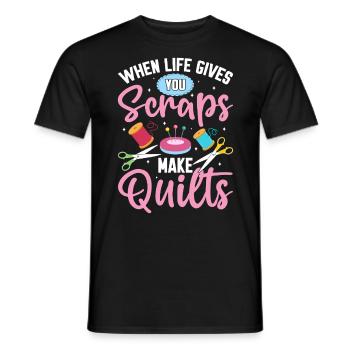 Quand la vie vous donne des restes, faites des courtepointes drôles - T-shirt homme - noir - Devant - AI Model Male 178 light (178cm)