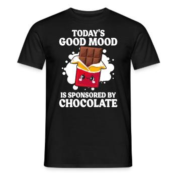 Today's Good Mood Is Sponsored By Funny Chocolate - Men's T-Shirt - black - Front - AI Model Male 178 light (178cm)