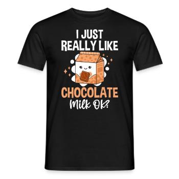 Funny Chocolate Milk Sweet Desserts Choccy - Men's T-Shirt - black - Front - AI Model Male 178 light (178cm)
