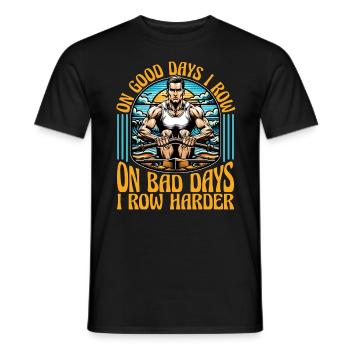 Water Rowing On Good Days I Row Loves Boating - Men's T-Shirt - black - Front - AI Model Male 178 light (178cm)
