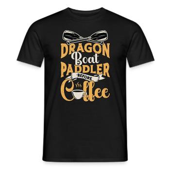 Dragon Boat Paddler Before Rowing Coffee Lover - Men's T-Shirt - black - Front - AI Model Male 178 light (178cm)