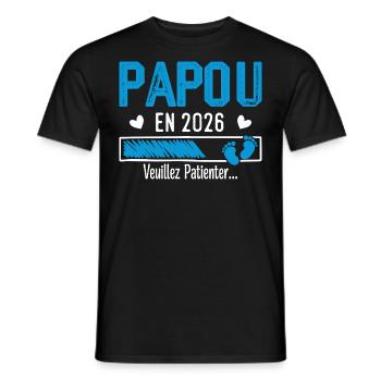 Papua im Jahr 2026 Zukunft Opa Geschenk - Männer T-Shirt - Schwarz - Vorne - AI Model Male 178 light (178cm)