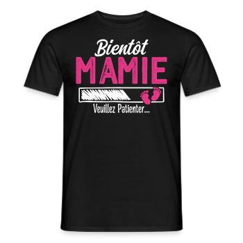 Bientôt Mamie Future Grand mère - T-shirt homme - noir - Devant - AI Model Male 178 light (178cm)