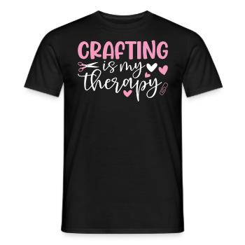 L’artisanat est ma thérapie Artisanat drôle Crochet - T-shirt homme - noir - Devant - AI Model Male 178 light (178cm)