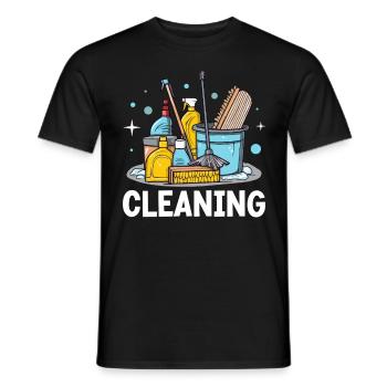 Cleaning Housekeeping Funny Maid Cleaner - Men's T-Shirt - black - Front - AI Model Male 178 light (178cm)