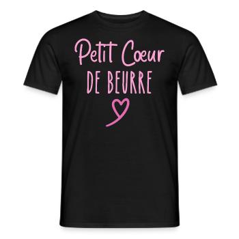 Petit cœur de beurre - T-shirt homme - noir - Devant - AI Model Male 178 light (178cm)