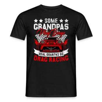 Grandpa Drag Racing Funny Dragster Grandpa Race - Men's T-Shirt - black - Front - AI Model Male 178 light (178cm)