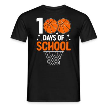 100 Days of School Funny Basketball School - Men's T-Shirt - black - Front - AI Model Male 178 light (178cm)