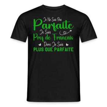Femme Humour Professeur de Français - T-shirt homme - noir - Devant - AI Model Male 178 light (178cm)