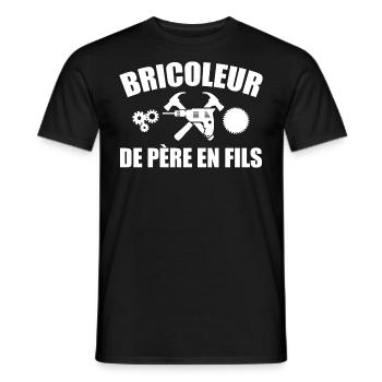 Handyman from Father to Son DIY Tools - Men's T-Shirt - black - Front - AI Model Male 178 light (178cm)