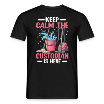 Bleiben Sie ruhig Der Hausmeister Ist Hier Lustiger Verwalter - Männer T-Shirt - Schwarz - Vorne - AI Model Male 178 light (178cm)