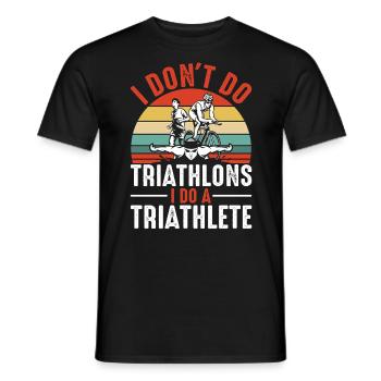 Je ne fais pas de triathlons rétro natation vélo course drôle - T-shirt homme - noir - Devant - AI Model Male 178 light (178cm)