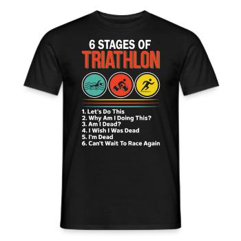 6 étapes de triathlon Funny Swim Bike Run - T-shirt homme - noir - Devant - AI Model Male 178 light (178cm)