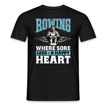 Water Rowing Where Sore Legs A Happy Water Sports - Männer T-Shirt - Schwarz - Vorne - AI Model Male 178 light (178cm)