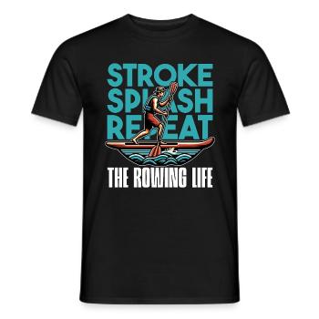 Water Rowing Stroke Splash Repeat Water Sports - Männer T-Shirt - Schwarz - Vorne - AI Model Male 178 light (178cm)