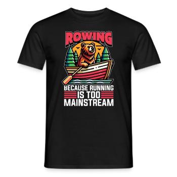 Rowing Because Running Is Too Mainstream Paddling - Men's T-Shirt - black - Front - AI Model Male 178 light (178cm)