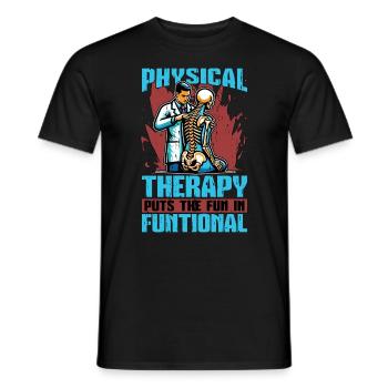 La physiothérapie met le plaisir chez le physiothérapeute - T-shirt homme - noir - Devant - AI Model Male 178 light (178cm)