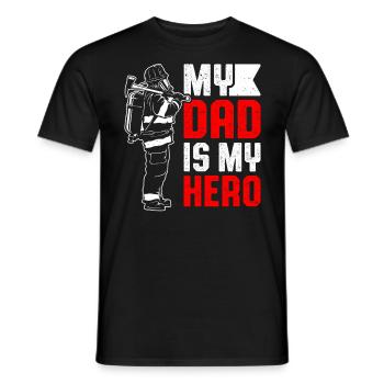 Mon père est mon héros Lutte contre les incendies Ligne rouge - T-shirt homme - noir - Devant - AI Model Male 178 light (178cm)