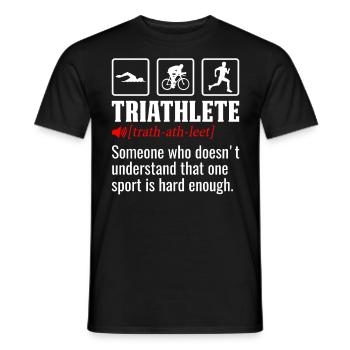 Triathlet Lustige Definition Schwimmen Rad Laufen - Männer T-Shirt - Schwarz - Vorne - AI Model Male 178 light (178cm)