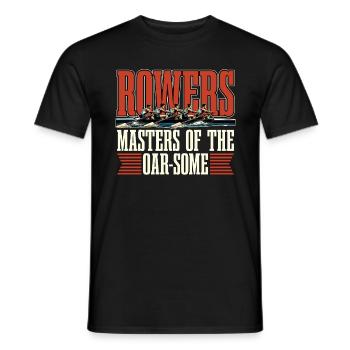 Water Rowers Masters of the Oar-some Paddling - Men's T-Shirt - black - Front - AI Model Male 178 light (178cm)