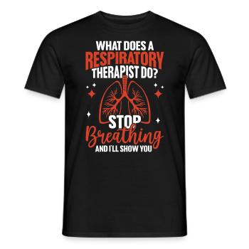 Drôle d’inhalothérapeute Santé pulmonaire - T-shirt homme - noir - Devant - AI Model Male 178 light (178cm)