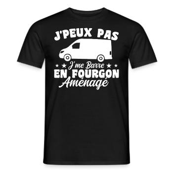 I can't I leave in a converted van - Men's T-Shirt - black - Front - AI Model Male 178 light (178cm)
