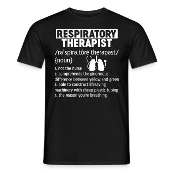 Respiratory Therapist Funny Definition Pulmonary - Men's T-Shirt - black - Front - AI Model Male 178 light (178cm)