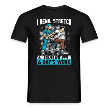 Physiothérapeute I Bend Stretch Massothérapie - T-shirt homme - noir - Devant - AI Model Male 178 light (178cm)