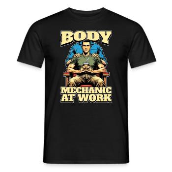Physiothérapeute Mécanicien corporel chez Chiropraticien - T-shirt homme - noir - Devant - AI Model Male 178 light (178cm)