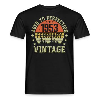 Februar 1953 - Februar 1953 Geburtstagsgeschenk - Männer T-Shirt - Schwarz - Vorne - AI Model Male 178 light (178cm)