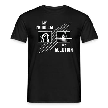 Water Rowing My Problem My Solution Pictogram Dad - Männer T-Shirt - Schwarz - Vorne - AI Model Male 178 light (178cm)