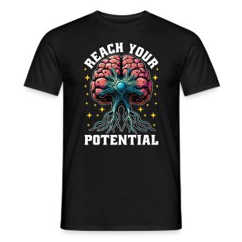 Neurosurgeon Reach Your Potential Neuroscientist - Men's T-Shirt - black - Front - AI Model Male 178 light (178cm)