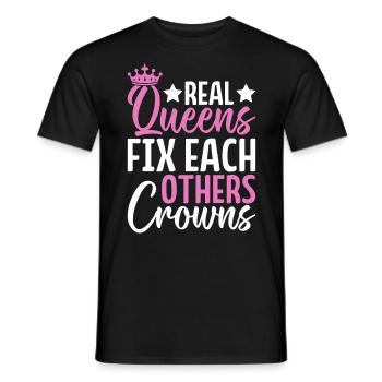 De vraies reines se fixent mutuellement Couronnes Glitz Glam - T-shirt homme - noir - Devant - AI Model Male 178 light (178cm)