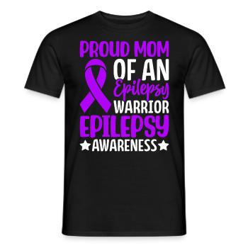 Proud Mom Of An Epilepsy Warrior Epilepsy Mom - Men's T-Shirt - black - Front - AI Model Male 178 light (178cm)