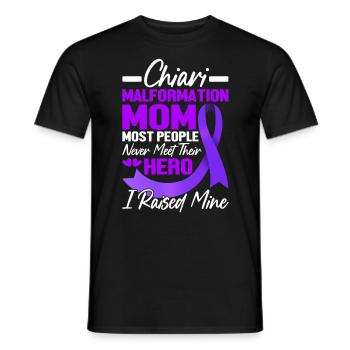 Chiari Malformation Mom Lila Schleife ACM - Männer T-Shirt - Schwarz - Vorne - AI Model Male 178 light (178cm)