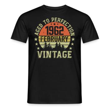 Februar 1962 - Februar 1962 Geburtstagsgeschenk - Männer T-Shirt - Schwarz - Vorne - AI Model Male 178 light (178cm)