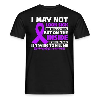Ich sehe vielleicht nicht krank aus lila Band Fibromyalgie - Männer T-Shirt - Schwarz - Vorne - AI Model Male 178 light (178cm)