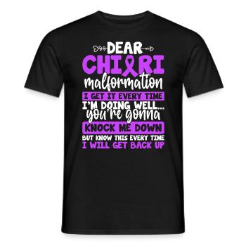 Dear Chiari Malformation Purple Ribbon ACM Chiari - Men's T-Shirt - black - Front - AI Model Male 178 light (178cm)