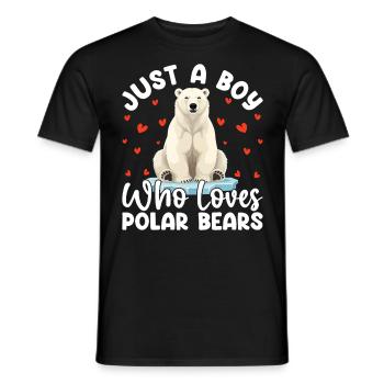 Just A Boy Who Loves Polar Bears Marine Arctic - Men's T-Shirt - black - Front - AI Model Male 178 light (178cm)