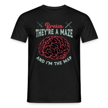 Les cerveaux des neurochirurgiens sont un labyrinthe et un neurologue - T-shirt homme - noir - Devant - AI Model Male 178 light (178cm)