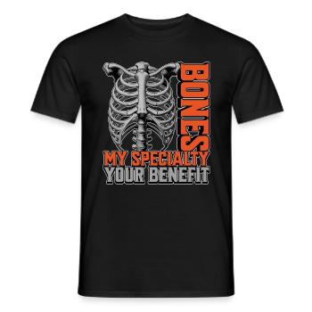 Orthopedic Surgeon Bones My Specialty Orthopedist - Men's T-Shirt - black - Front - AI Model Male 178 light (178cm)