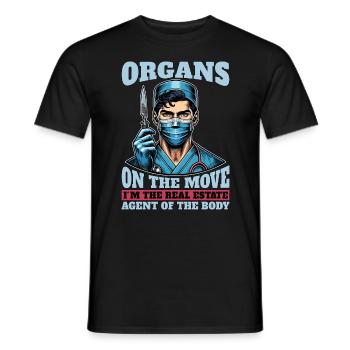 Transplant Surgery Organs On The Move Physician - Men's T-Shirt - black - Front - AI Model Male 178 light (178cm)